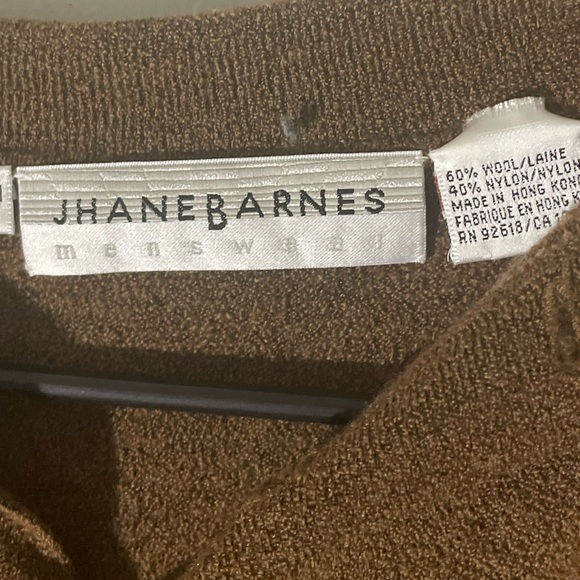 Vtg Jhane Barnes Menswear Wool Blend Mock Neck Long Sleeve Sweater - Picture 4 of 6